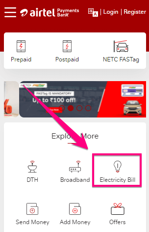 Electricity Bill Payment Through Airtel Payment Bank