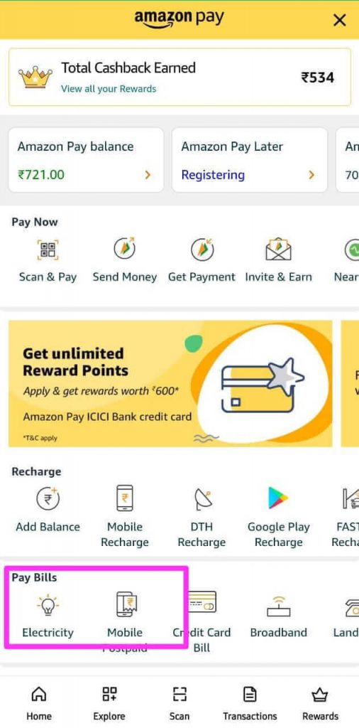 Electricity Bill Payment Through Amazon