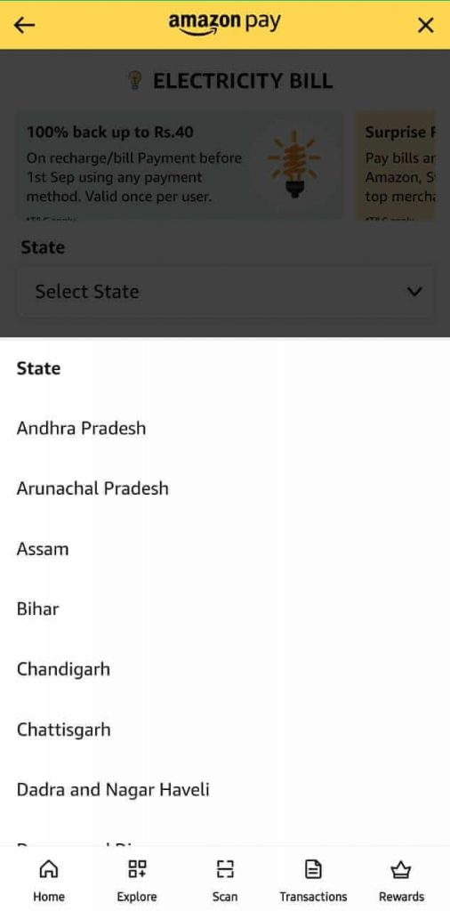 Electricity Bill Payment Through Amazon