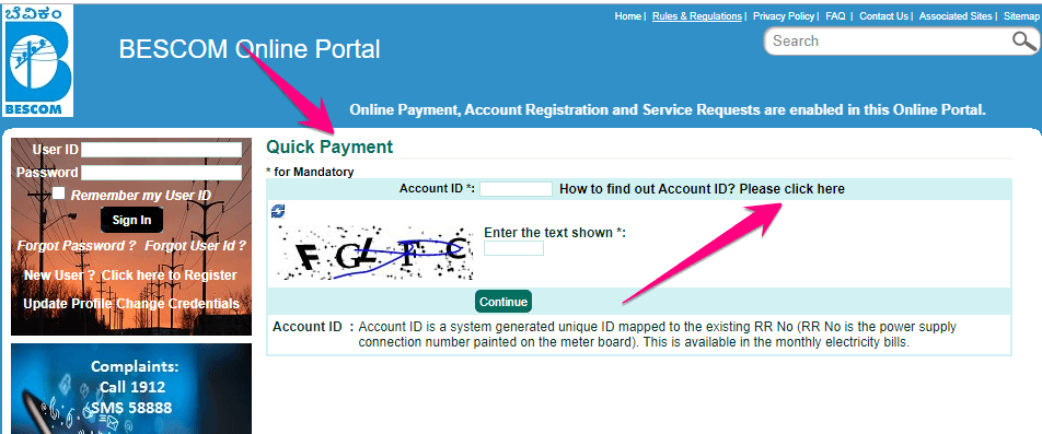 Bescom Bill Quick Payment