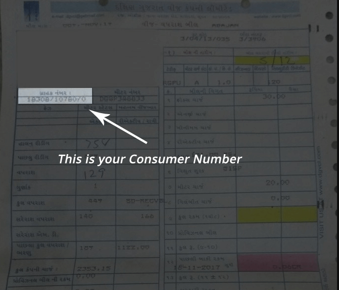 Dgvcl Electricity Bill Format,