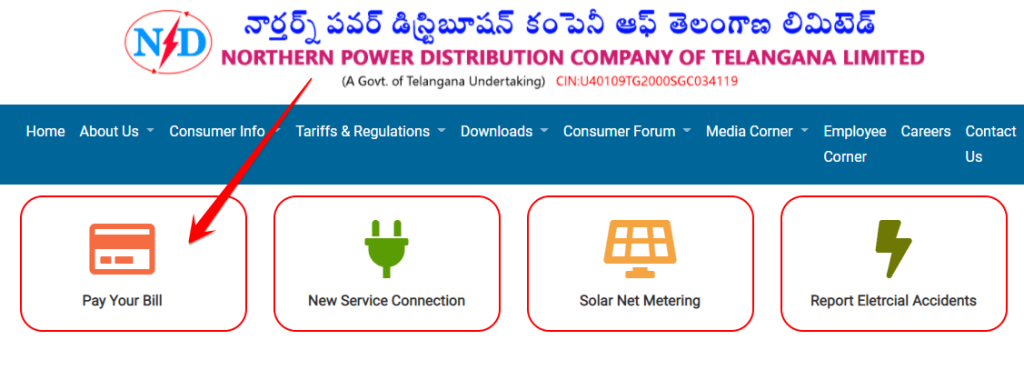 TSNPDCL online bill download,